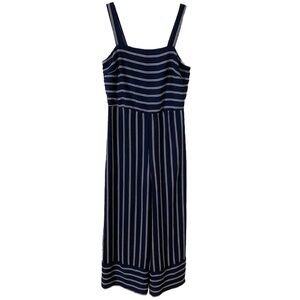 Japna Striped One Piece Cropped Sleeveless Fully Lined Jumpsuit Wide Leg Rushing